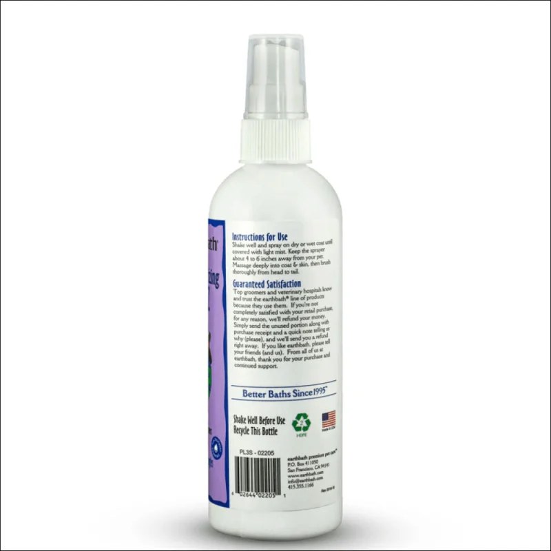 Earthbath Deodorizing Lavender Spritz for Dogs and Cats — back view