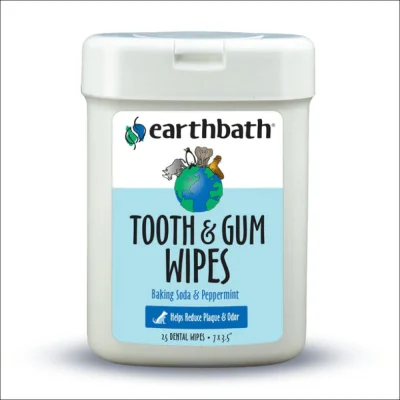 Earthbath Peppermint Flavor Tooth Gum Wipes For Pets