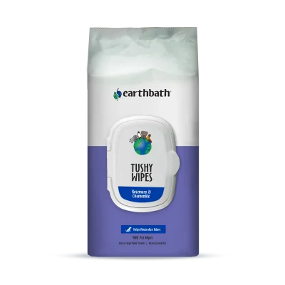 EarthBath Rosemary and Chamomile Scented Tushy Wipes for Dogs and Cats