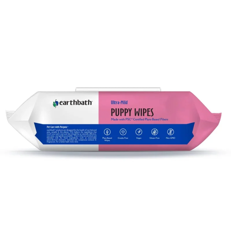 EarthBath Ultra Mild Grooming Wipes for Dogs and Cats — back view