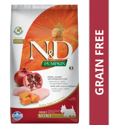 Farmina N&D Pumpkin Chicken & Pomegranate Grain Free Adult Mini Dog Dry Food, 2.5kg