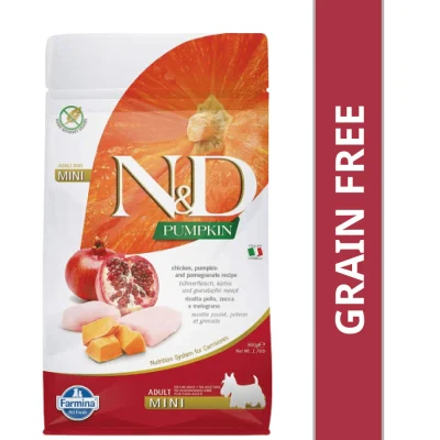 Farmina N&D Pumpkin Chicken & Pomegranate Grain Free Adult Mini Dog Dry Food, 800g