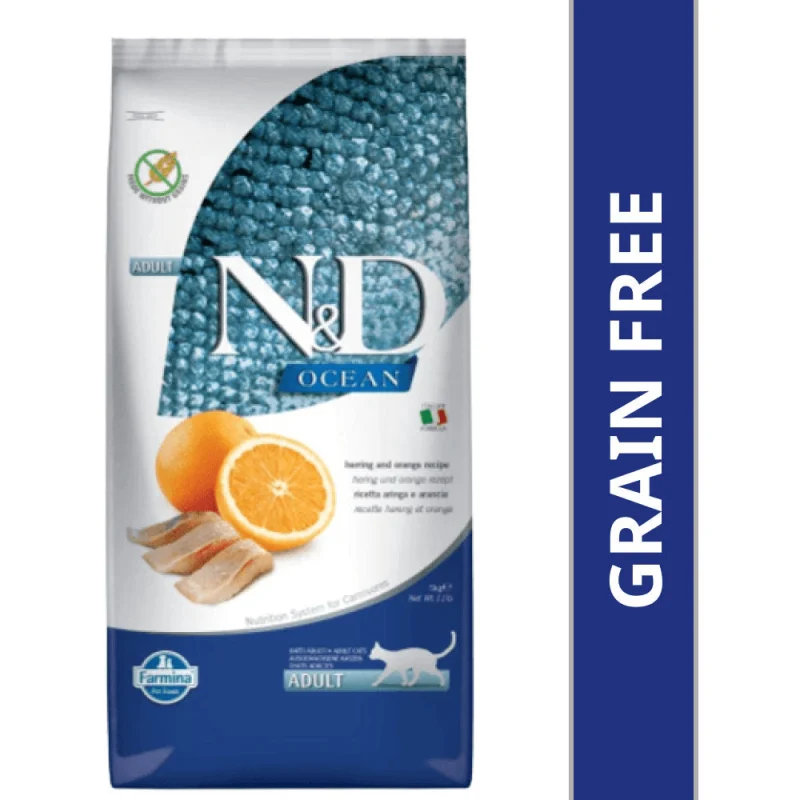Farmina N&D Ocean Herring & Orange Grain Free Adult Cat Dry Food