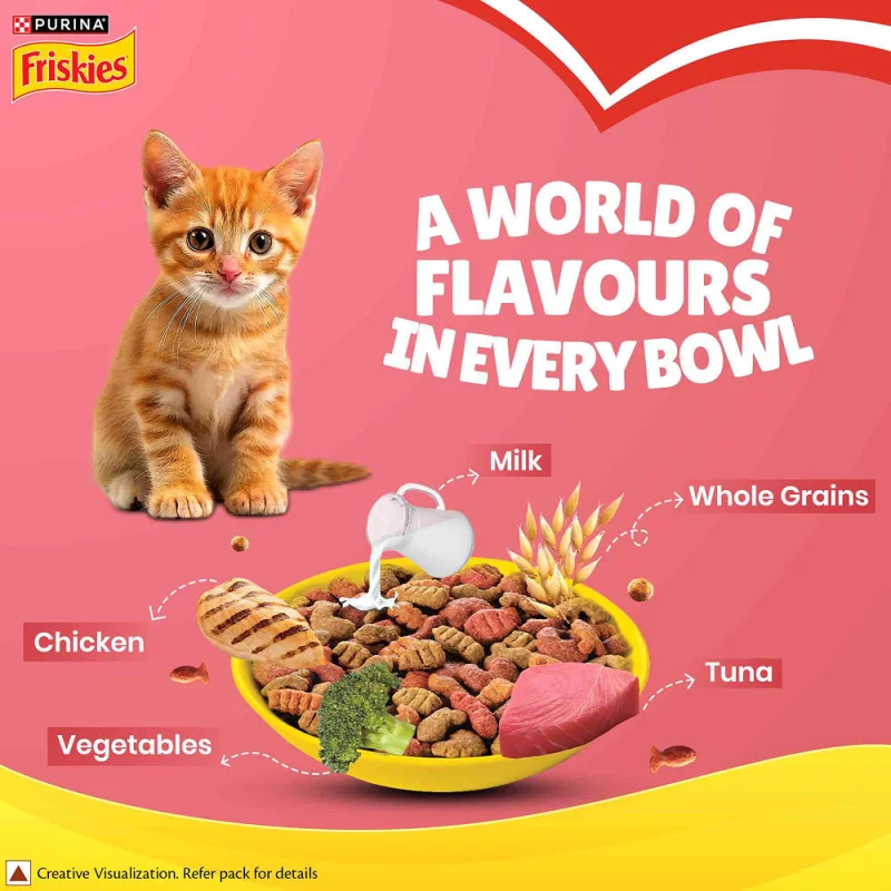 Purina Friskies Kitten Cat Dry Food — back view