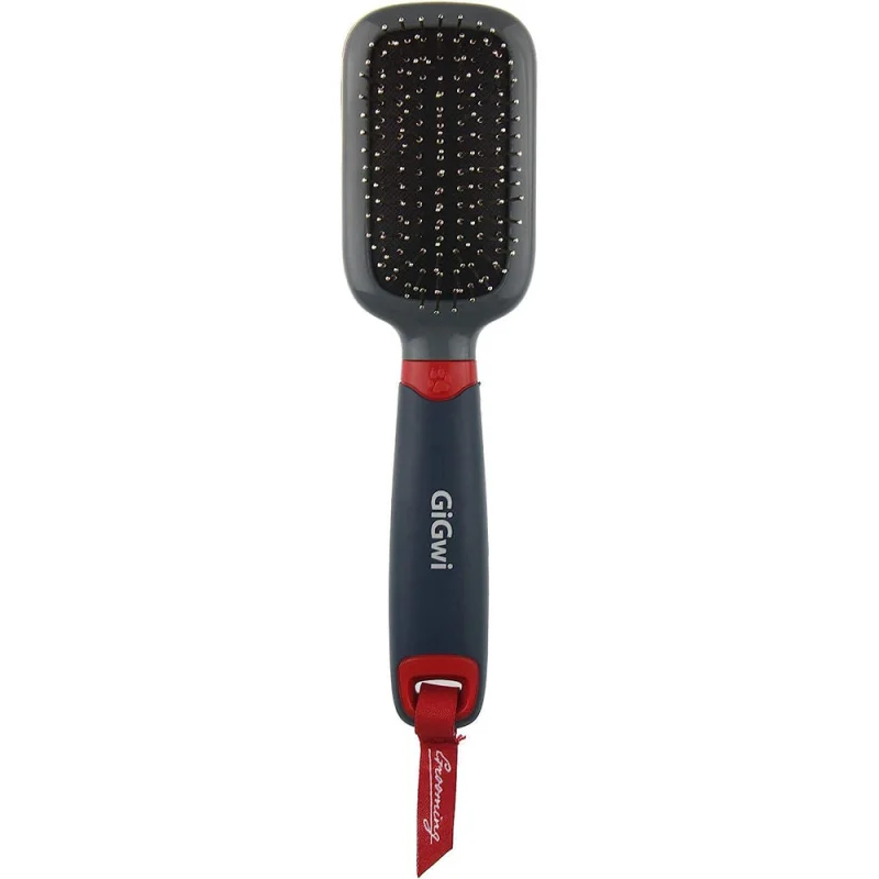 Gigwi Massage Brush With Pins For Dogs And Cats Black