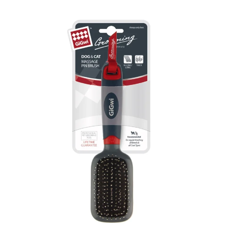 GiGwi Massage Brush With Pins For Dogs and Cats — in use