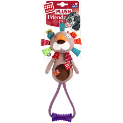 Gigwi Plush Friendz With Tpr Johnny Stick Lion Toy For Dogs