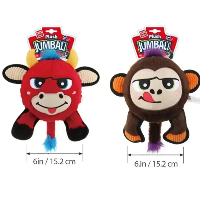 GiGwi Plush JUMBALL Monkey Toy for Dogs — side view
