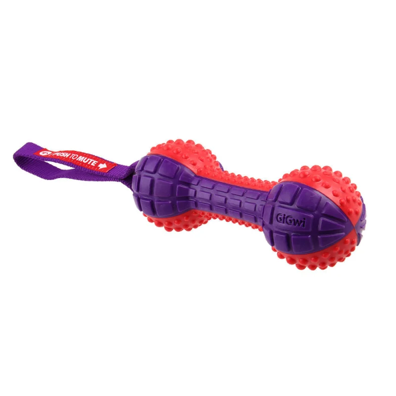 GiGwi Push To Mute Dumbell Toy for Dogs — back view