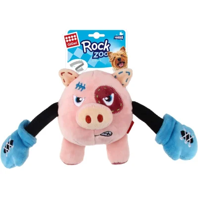 Gigwi Rock Zoo King Boxer Pig Toy For Dogs