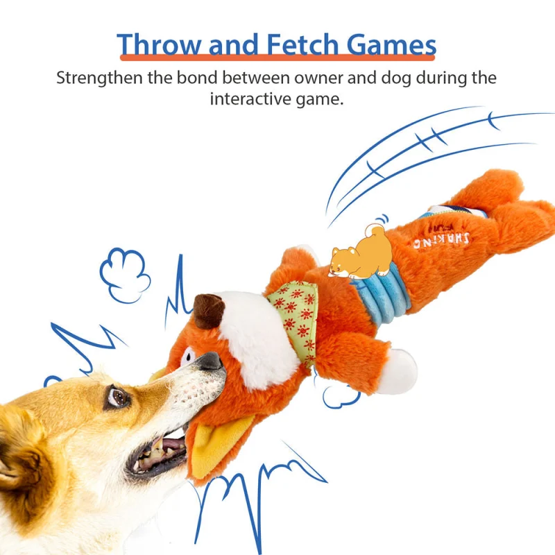 GiGwi Shaking Fun Fox Toy for Dogs — back view