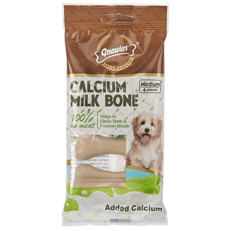 Gnawlers Calcium Milk Bone Dog Treats — side view