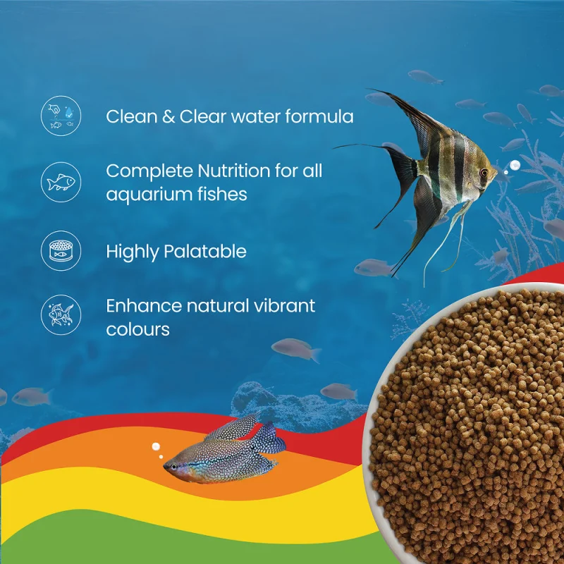 Growel Rainbow Mini 1.8mm Floating Pellet for Fish — in use