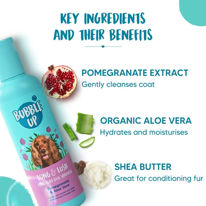 Bubble Up Pomegranate & Aloe Vera 2 In 1 Shampoo with Conditioner for Dogs — detail shot