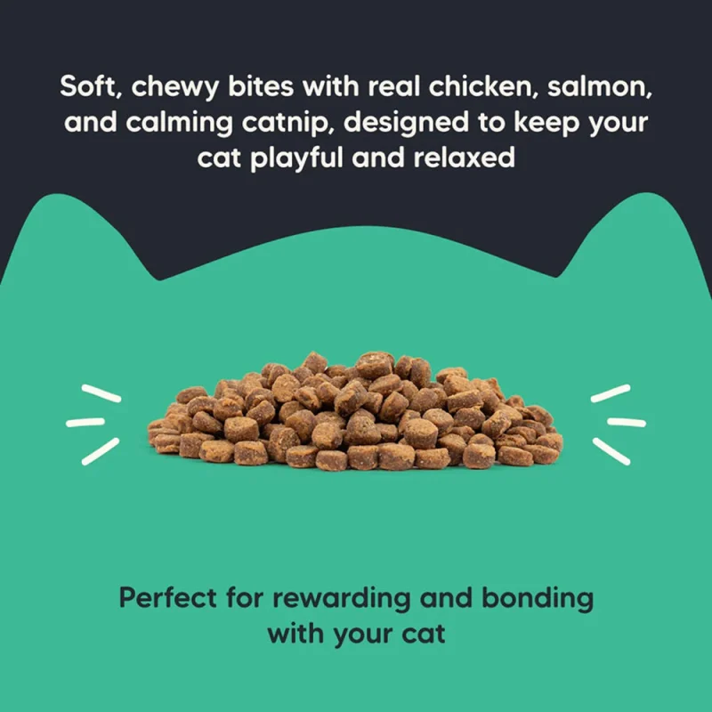 HUFT Meowsi Catnip with Salmon & Chicken Soft Cat Treats — side view
