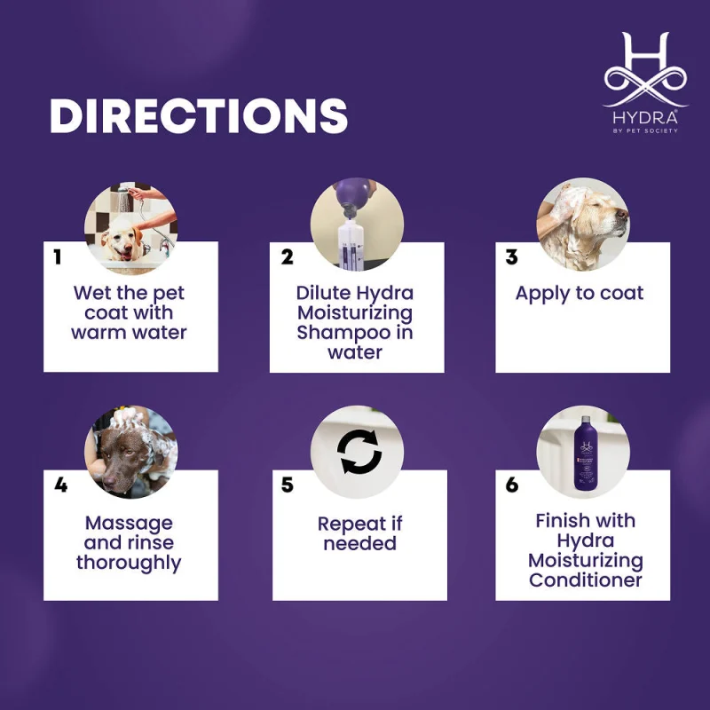 Hydra Groomers Champu Hidratante Moisturizing Shampoo for Cats & Dogs — in use