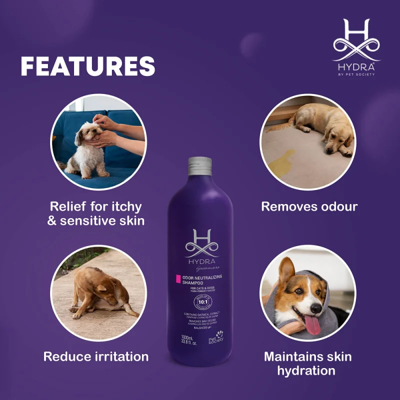 Hydra Groomers Oatmeal Extract Odor Neutralizing Shampoo for Cats & Dogs — side view