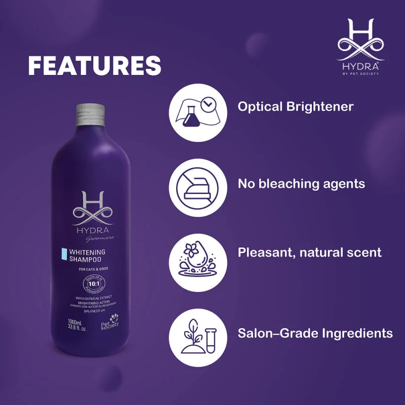 Hydra Groomers Oatmeal Extract Whitening Shampoo for Cats & Dogs — back view