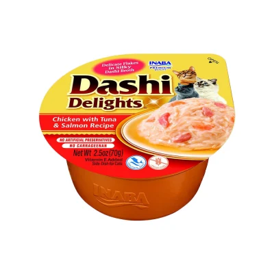Inaba Dashi Delights Chicken with Tuna & Salmon Recipe Cat Wet Food