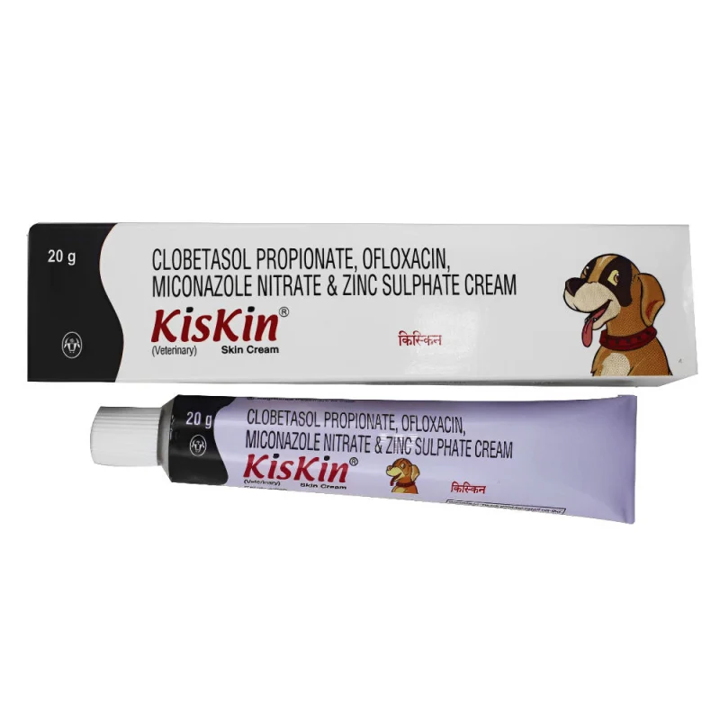 Intas Kiskin Ointment (Cream) (Corticosteroid) for Dogs and Cats — side view