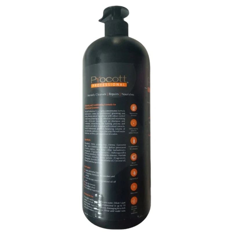 Intas Procott Professional Shampoo for Dogs and Cats — back view