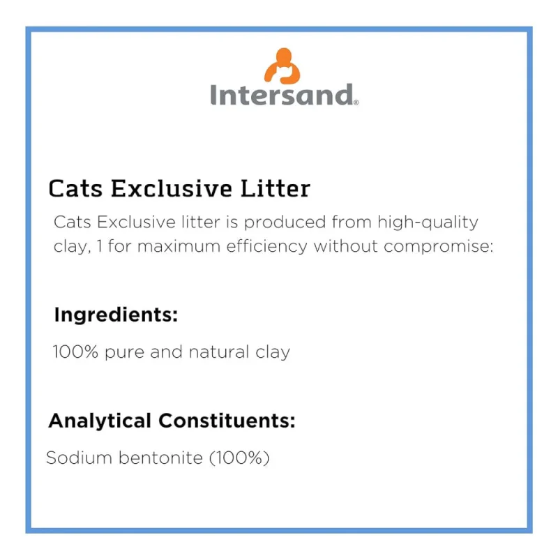 Intersand Cat's Exclusive Sodium Bentonite Clumping Unscented Cat Litter — in use