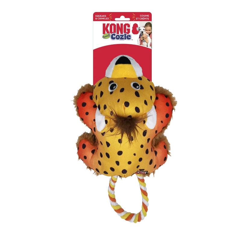 Kong Cozie Tuggz Cheetah Toy for Dogs — back view