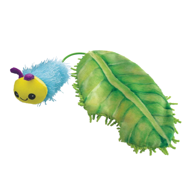 Kong Flingaroo Caterpillar Toy For Cats Blue Green