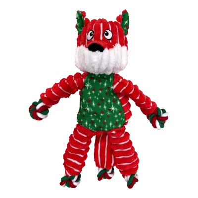 Kong Floppy Knots Fox Toy For Dogs Red Green