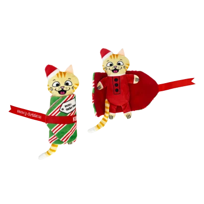 Kong Pull A Partz Present Toy For Cats Red Yellow
