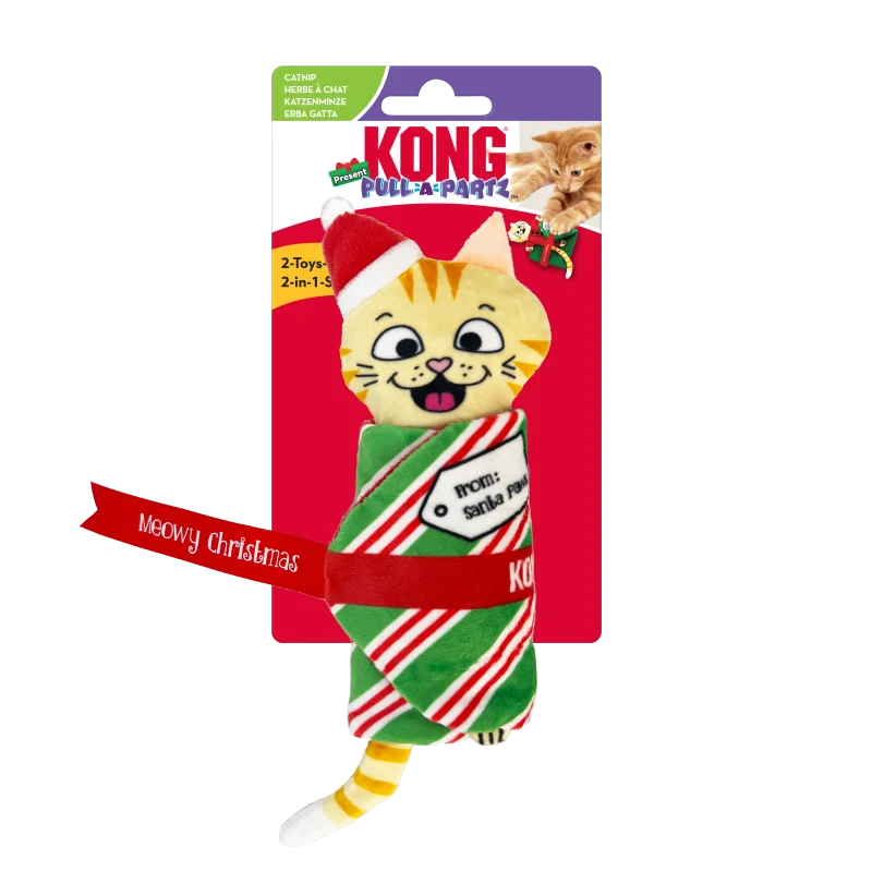 Kong Pull A Partz Present Toy for Cats — back view