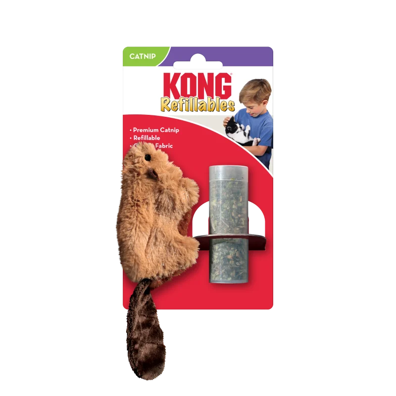 Kong Refillables Beaver Toy for Cats — side view