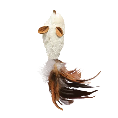Kong Refillables Feather Mouse Toy For Cats Brown