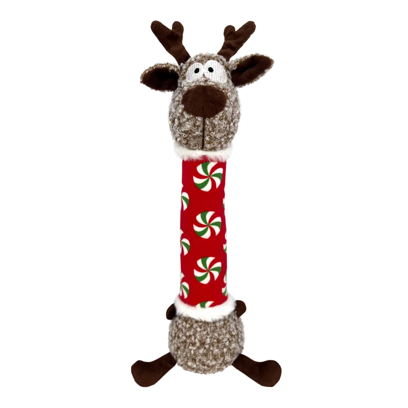 Kong Shakers Luvs Reindeer Toy For Dogs Red Green