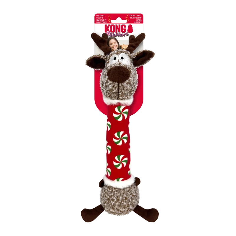 Kong Shakers Luvs Reindeer Toy for Dogs — side view
