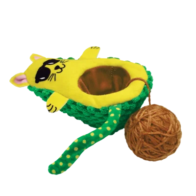 Kong Wrangler Avocato Toy For Cats Green