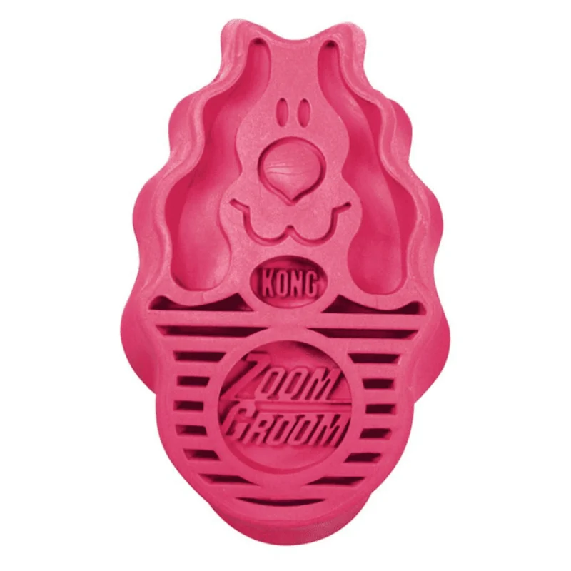 Kong Zoom Groom Raspberry Brush For Dogs