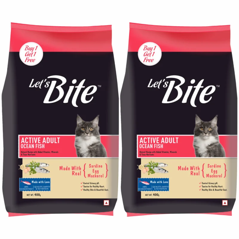 Let's Bite Active Adult Ocean Fish Dry Cat Food — detail shot