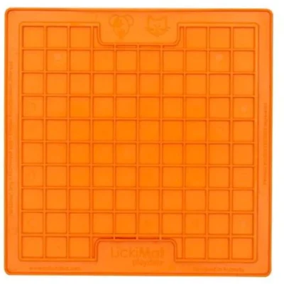 Lickimat Classic Playdate Slow Feeder For Cats Orange