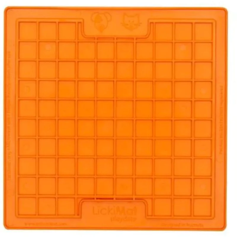 Lickimat Classic Playdate Slow Feeder For Cats Orange