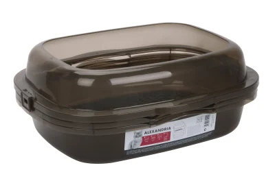 M Pets Alexandria 2 Layer Cat Litter Tray For Cats Taupe Grey