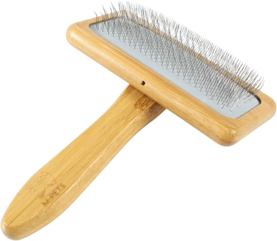 M Pets Bamboo Slicker Brush For Dogs And Cats Brown