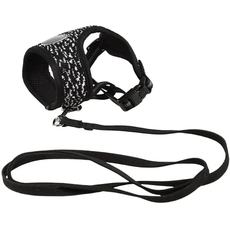 M Pets Letsgo Harness & Leash for Cats (Black & White)