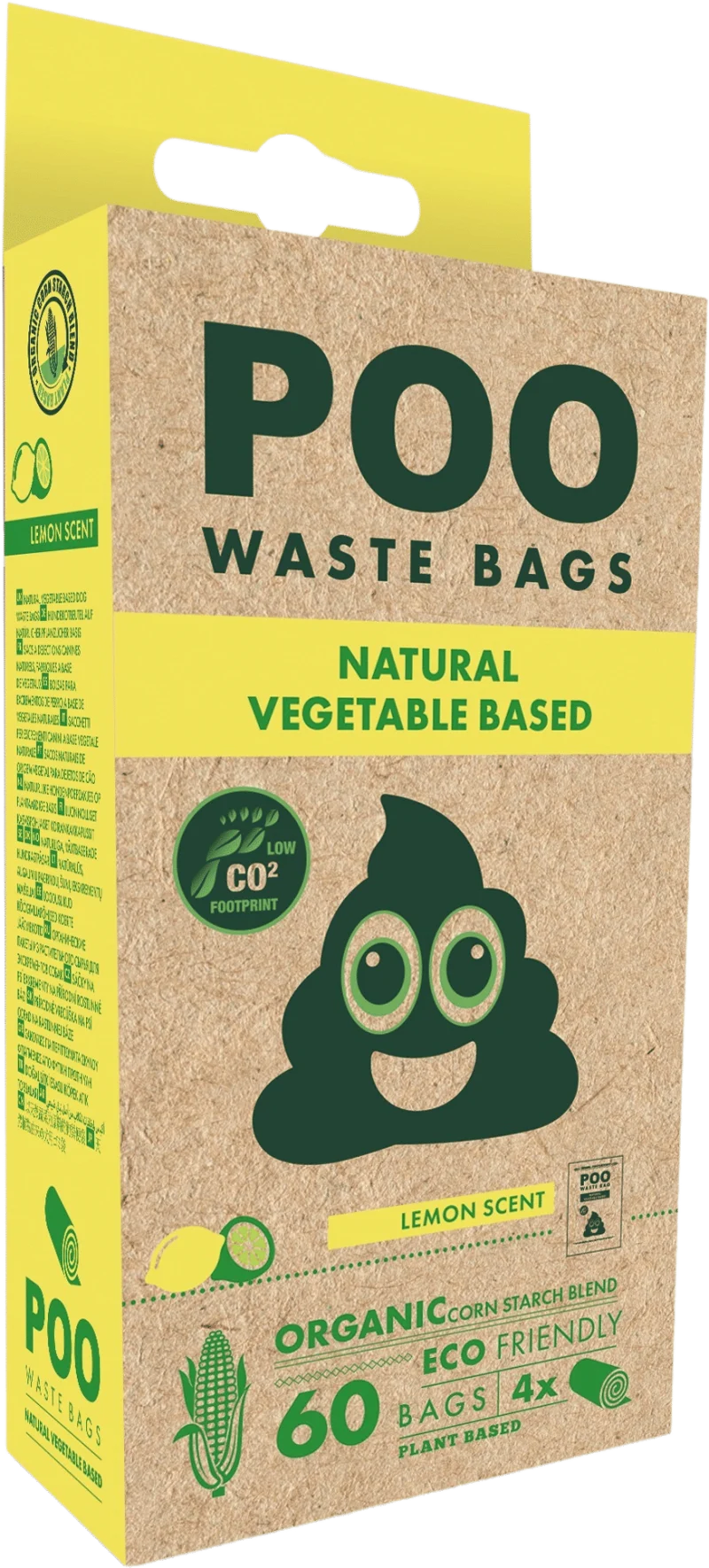M Pets Poo Lemon Scent Natural Vegetable Waste Bags for Dogs — side view