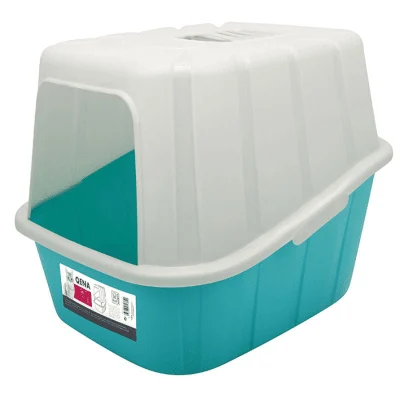 M Pets Qena Litter Box For Cats White Turquoise