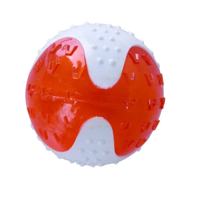 M Pets Yummy Bacon Scented Ball Toy For Dogs White And Orange