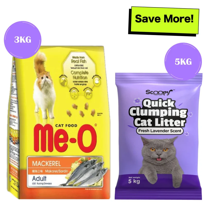 Me O Mackerel Adult Cat Dry Food — in use