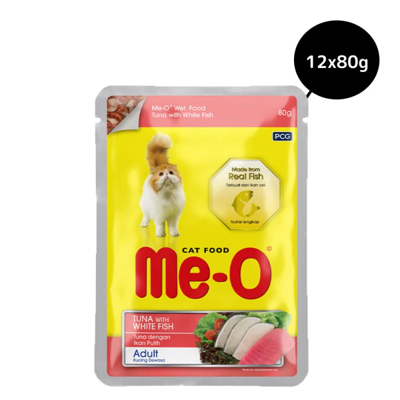 Me O Tuna & White Fish In Jelly Adult Cat Wet Food — side view