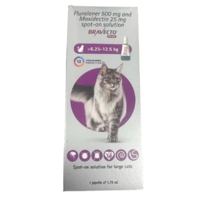 MSD Animal Health Bravecto 500mg (Fluralaner) Spot On for Large Cats (1 tube)