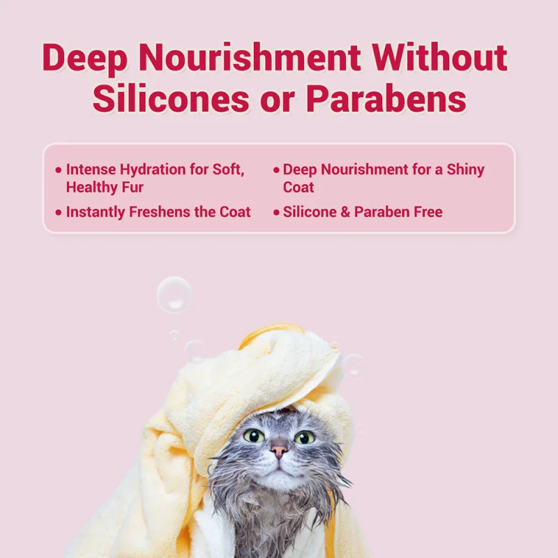 Natural Remedies Avocado & Grape Seed Oil Fursheen Shampoo for Cats — in use